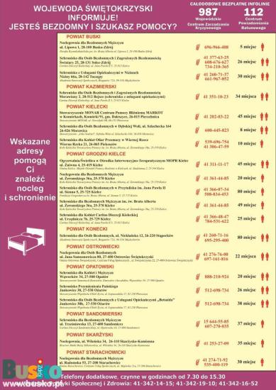 Plakat placowki świadczące usługi dla bezdomnych20252026