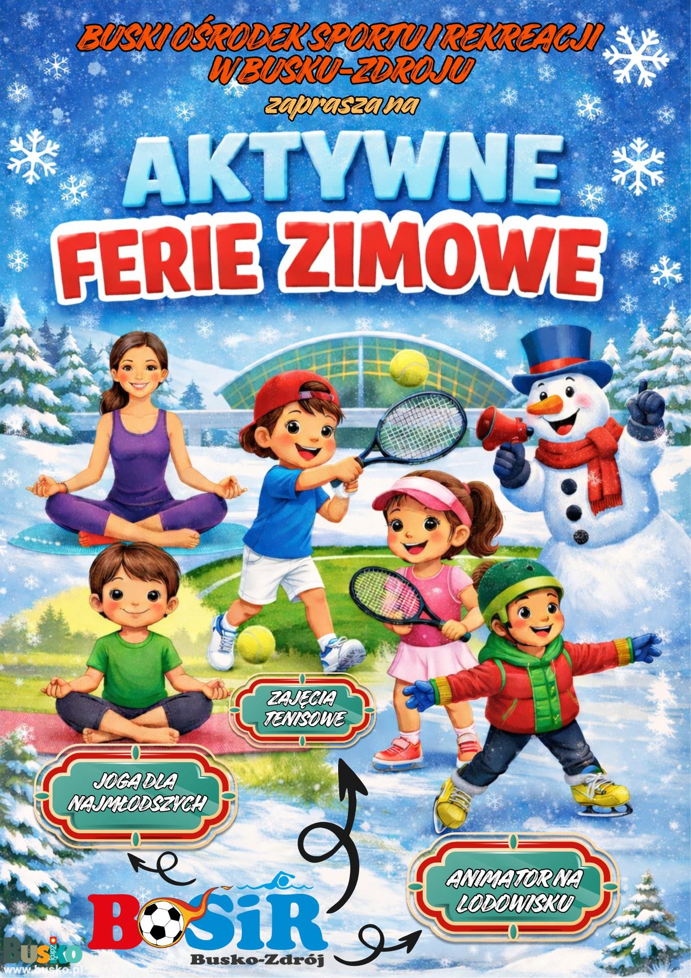 Plakat aktywne ferie z BOSIRem