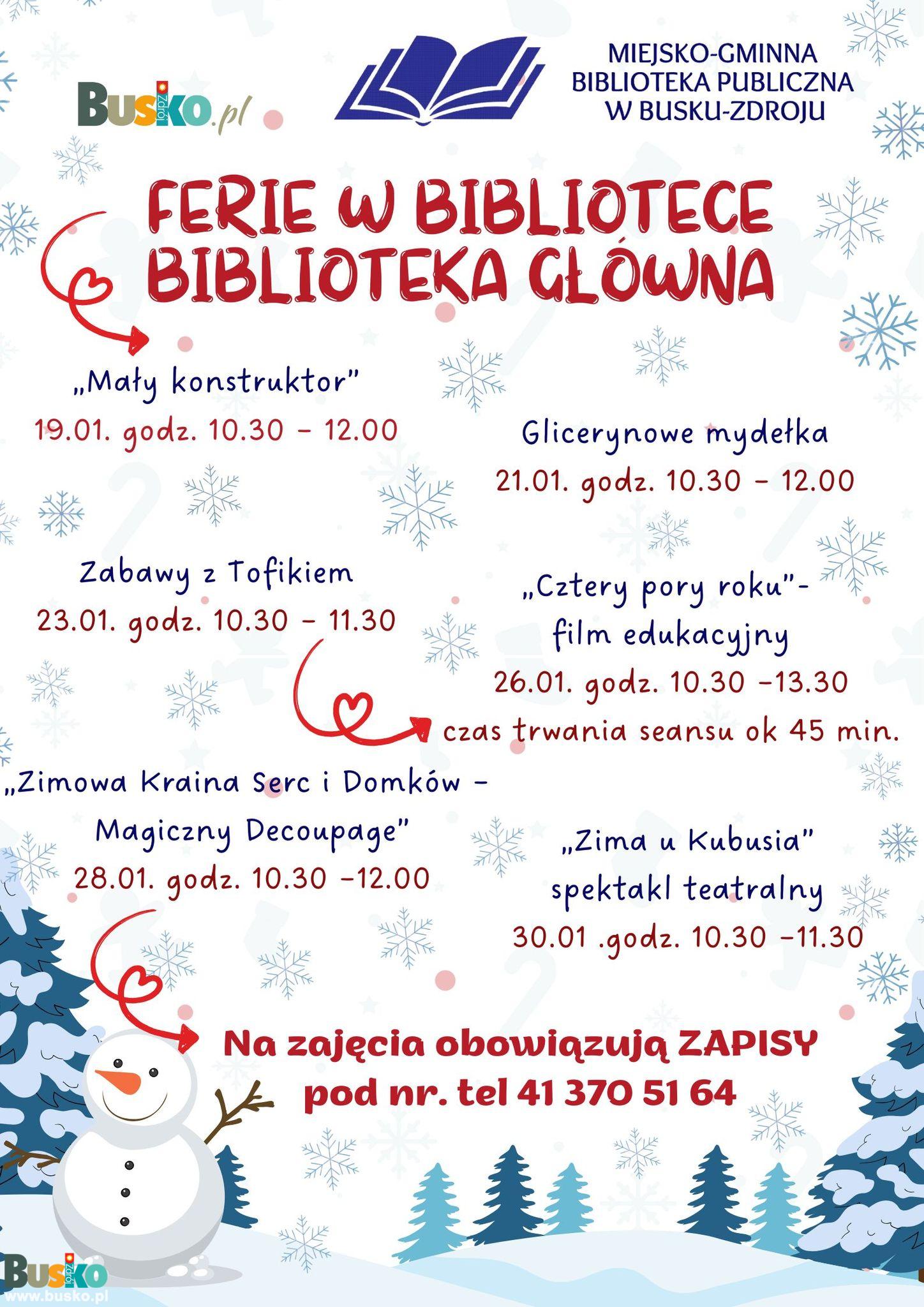 Ferie filia główna biblioteki
