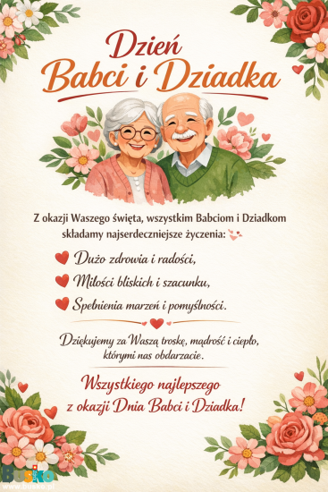Plakat Dzień Babci i Dziadka Plakat Dzień Babci i Dziadka