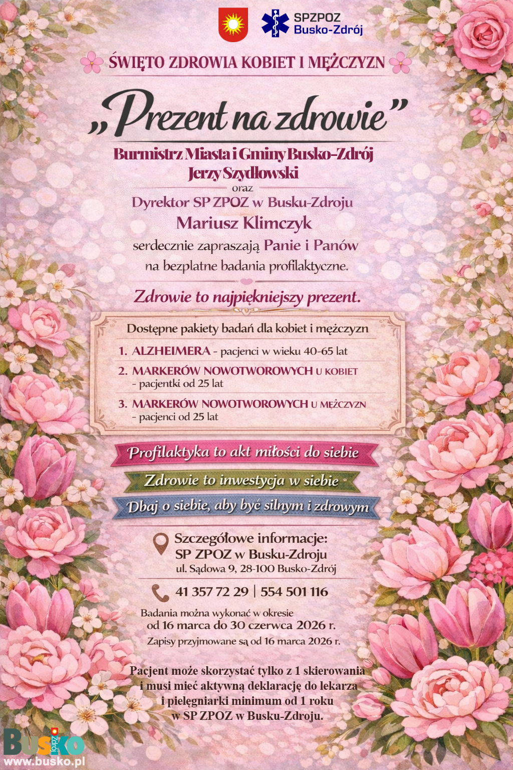 Plakat z różowymi kwiatami Plakat z różowymi kwiatami