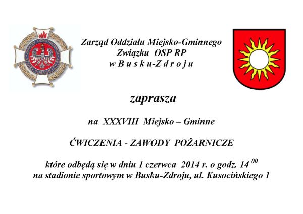 ĆWICZENIA - ZAWODY POŻARNICZE