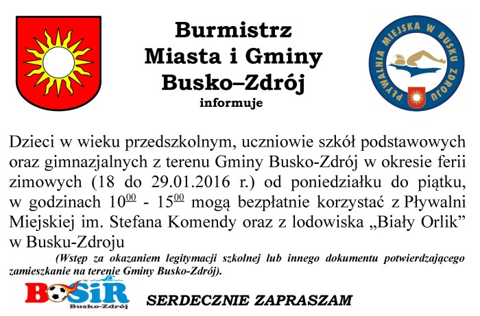 bosir informacja burmistrz ferie2016