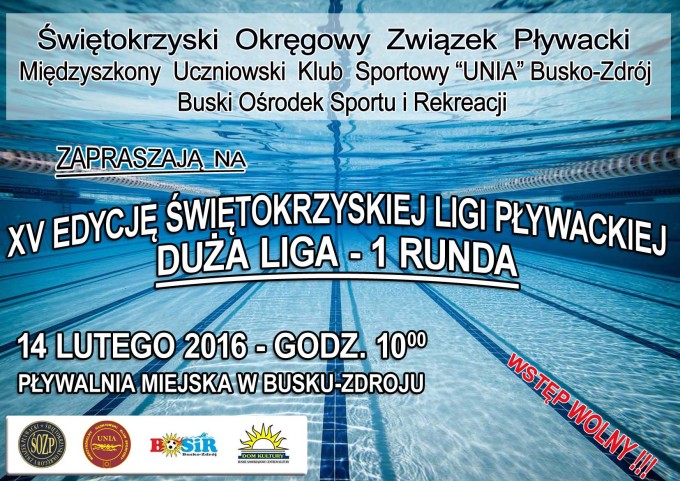 1 Runda XV Edycji Dużej Świętokrzyskiej Ligii Pływackiej