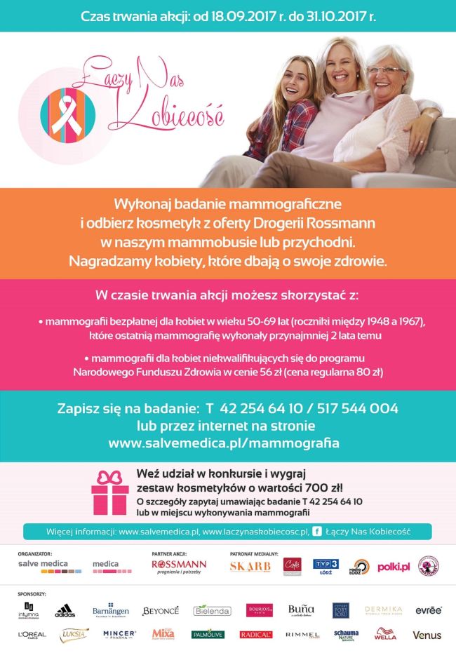 Zapraszamy na badania profilaktyczne mammografii w Busku-Zdroju w październiku 2017r.