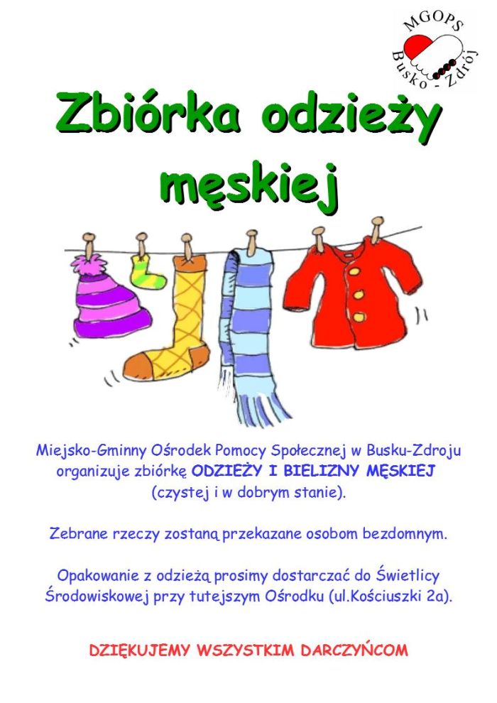  Zbiórka odzieży męskiej 