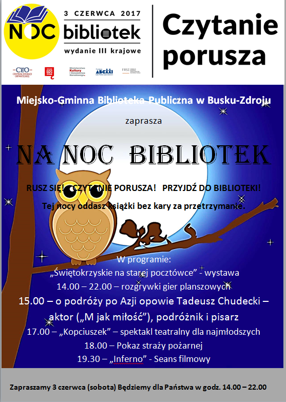 3 czerwca – NOC BIBLIOTEK