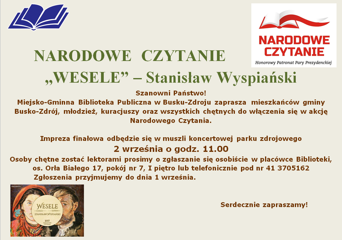 Narodowe Czytanie – „Wesele” – Stanisław Wyspiański