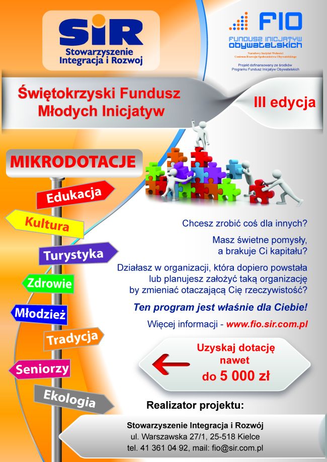 Świętokrzyski Fundusz Młodych Inicjatyw - III edycja