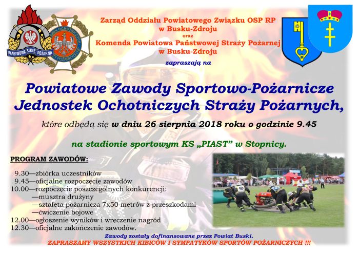 Zapraszamy na Powiatowe Zawody Sportowo-Pożarnicze