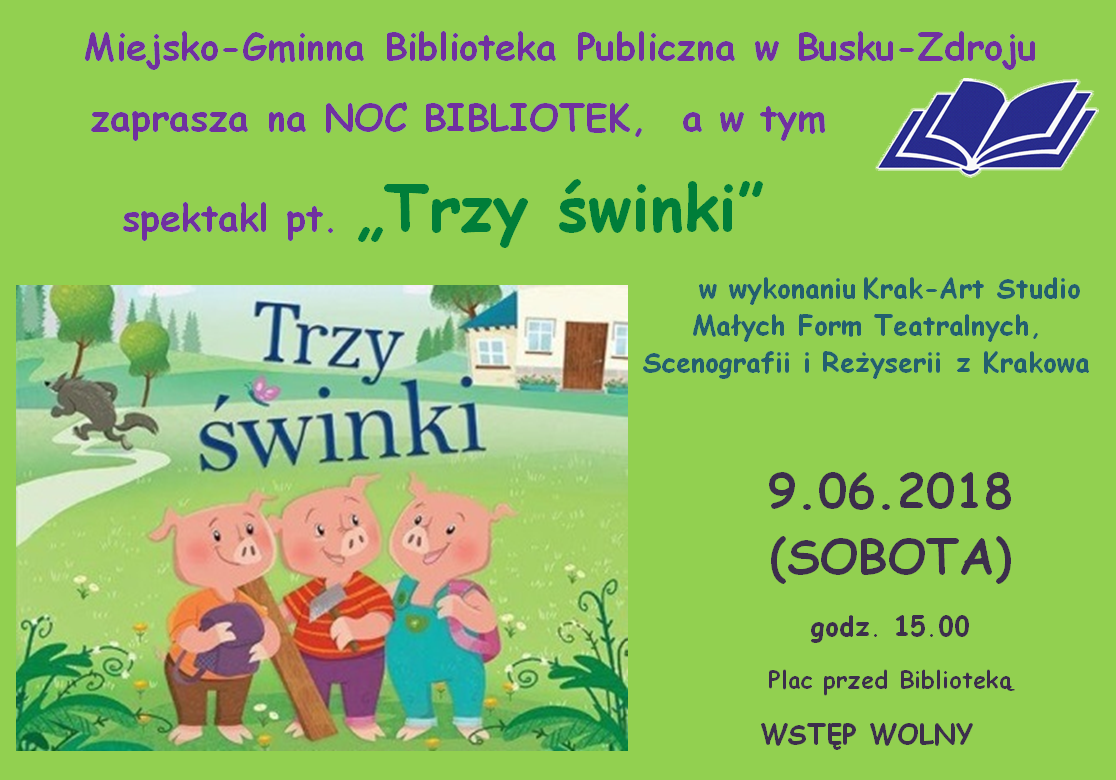 Noc Bibliotek – spektakl Trzy Świnki