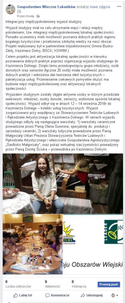 Integracyjny międzypokoleniowy wyjazd studyjny
