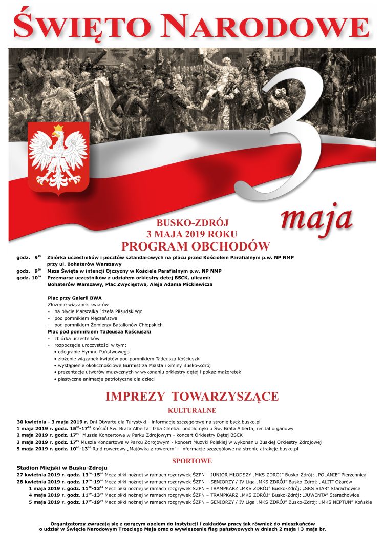 Narodowe Święto 3 maja – program obchodów