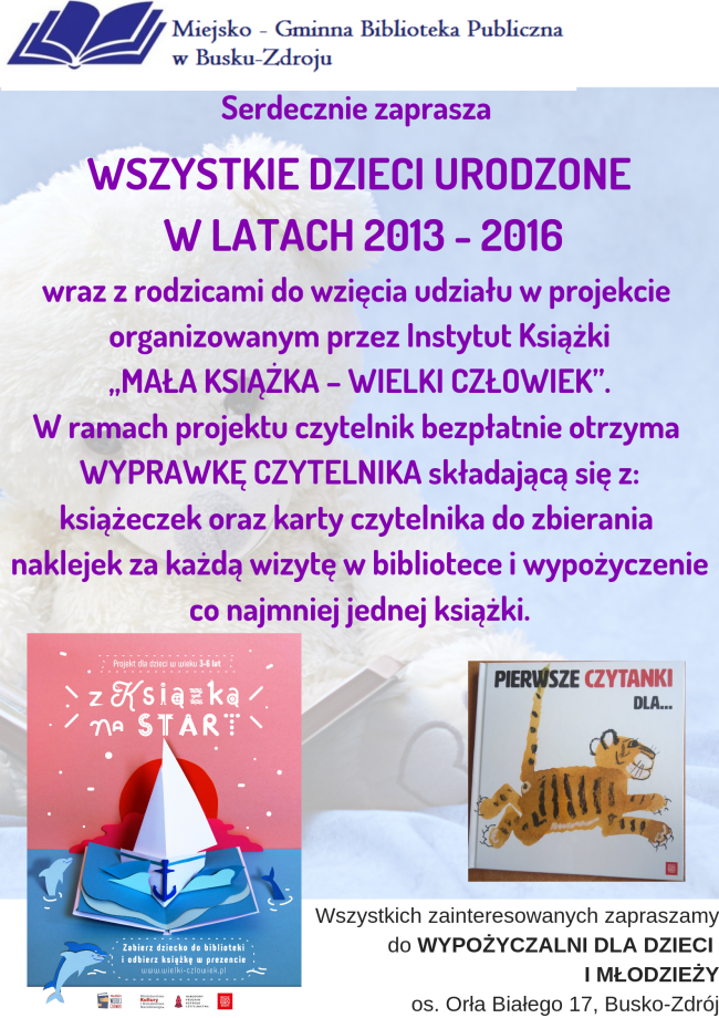 „Mała Książka – Wielki Człowiek” – dla dzieci urodzonych w latach 2013-2016