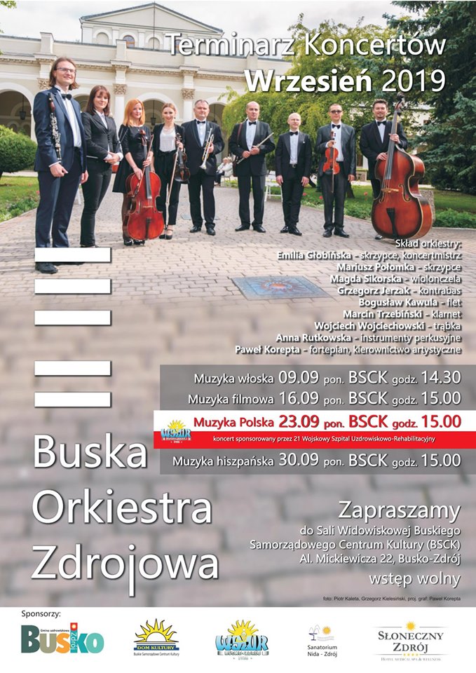 Buska Orkiestra Zdrojowa – terminarz koncertów wrzesień