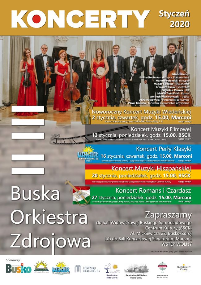 Buska Orkiestra Zdrojowa - HARMONOGRAM KONCERTÓW Styczeń 2020