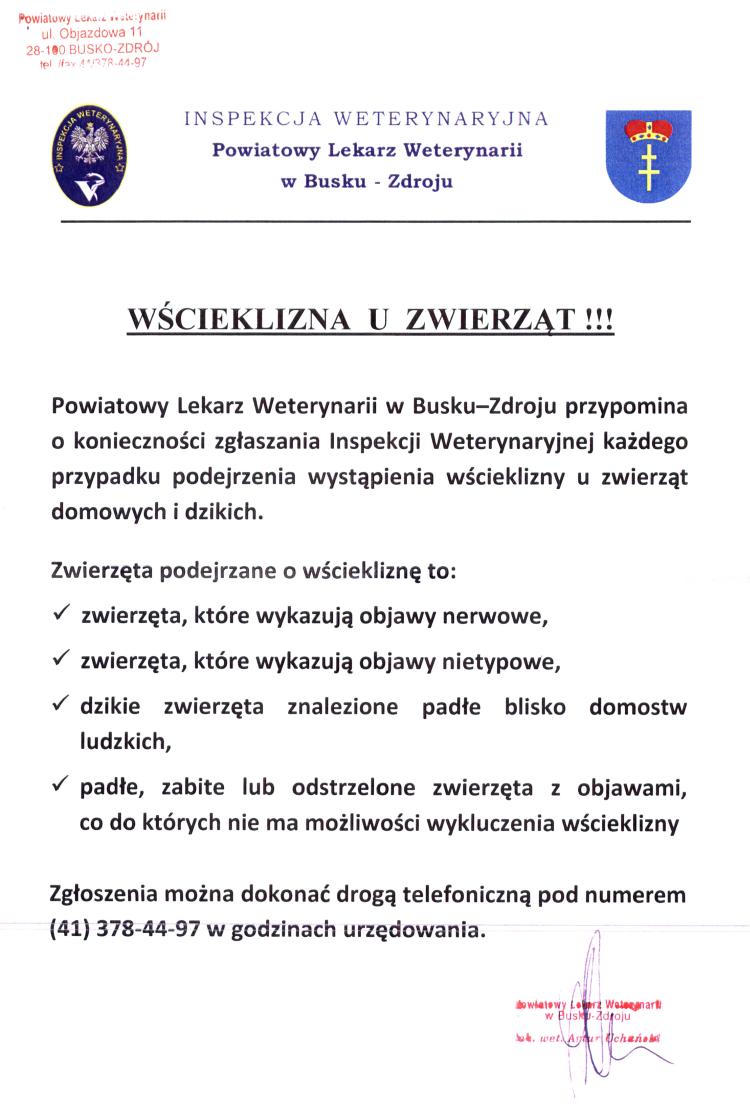 Wścieklizna u zwierząt 