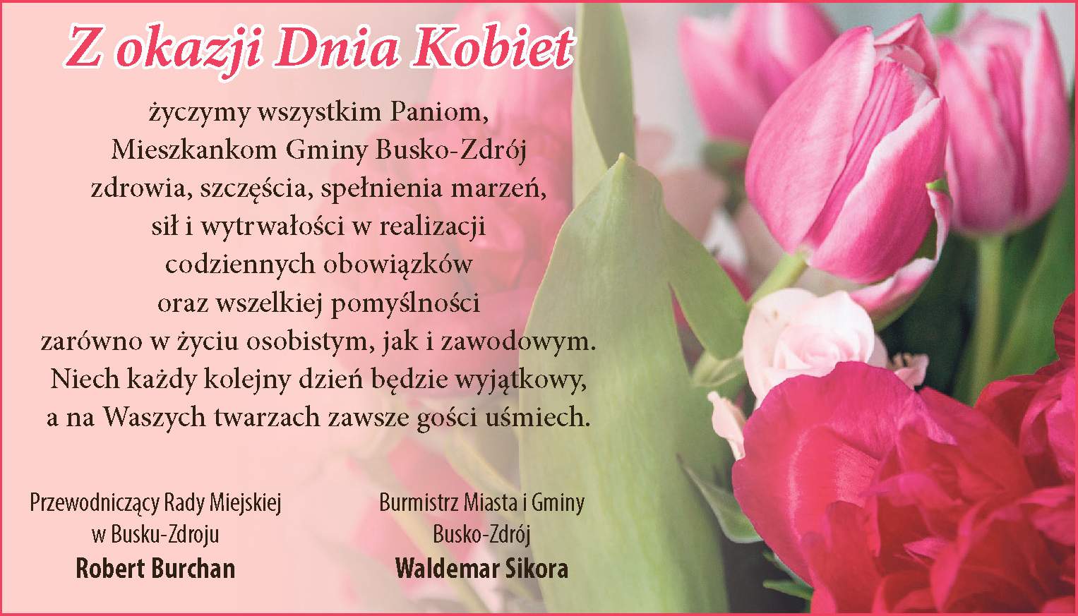 Najlepsze życzenia dla wszystkich Pań!