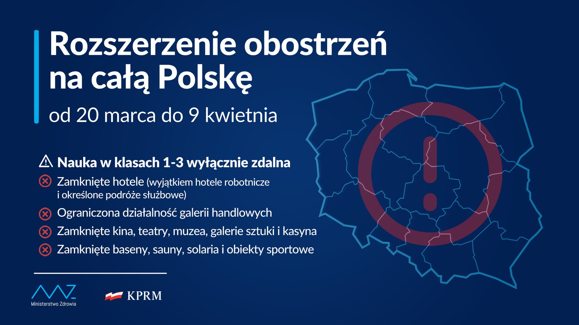 Od 20 marca w całej Polsce obowiązują rozszerzone zasady bezpieczeństwa