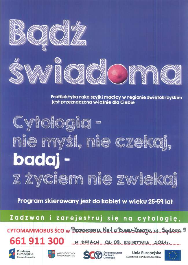 BEZPŁATNE BADANIA CYTOLOGICZNE I MAMMOGRAFICZNE 