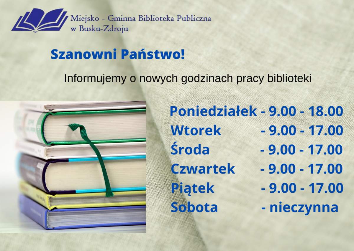 Nowe godziny pracy biblioteki