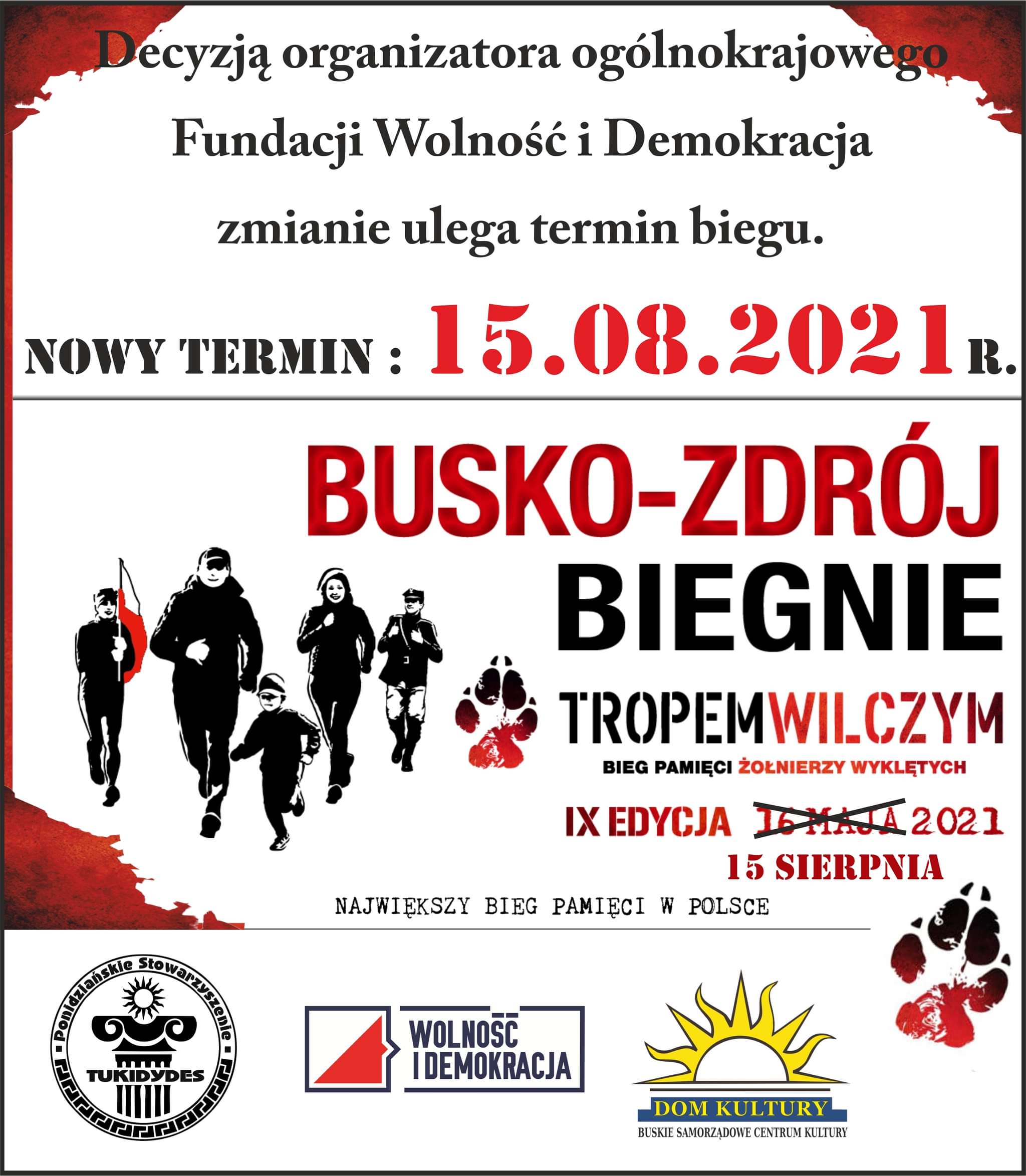 Zmiana terminu biegu Tropem Wilczym