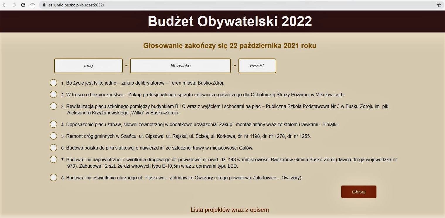 Budżet Obywatelski trwa głosowanie!