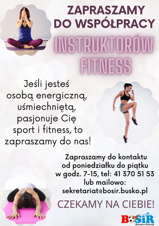 Buski Ośrodek Sportu i Rekreacji-W Busku-Zdroju zaprasza do współpracy instruktorów fitness