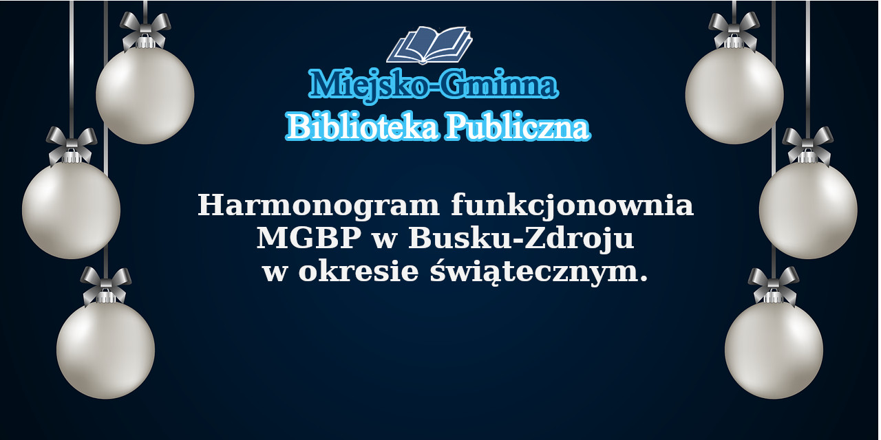 Godziny pracy biblioteki w okresie świątecznym