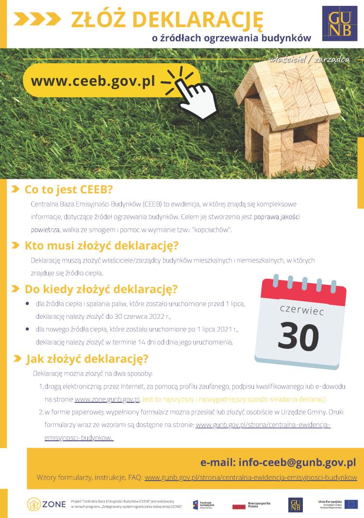 Przypominamy o obowiązku zgłoszenia źródła ogrzewania do CEEB