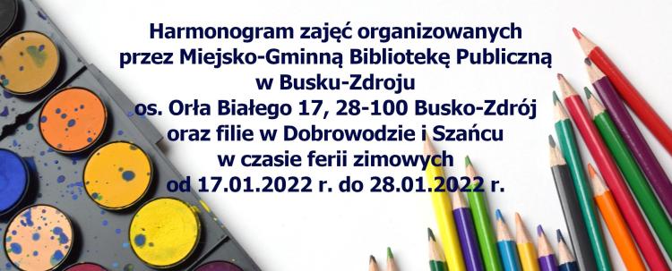 Akcja „Zima 2022” w Miejsko-Gminnej Bibliotece Publicznej w Busku - Zdroju