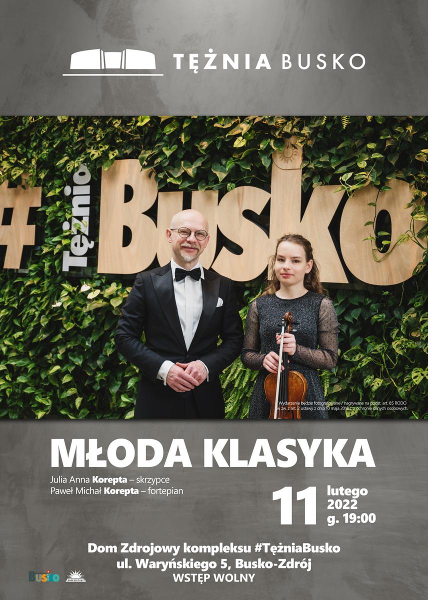 Plakat promujący koncert Młoda Klasyka