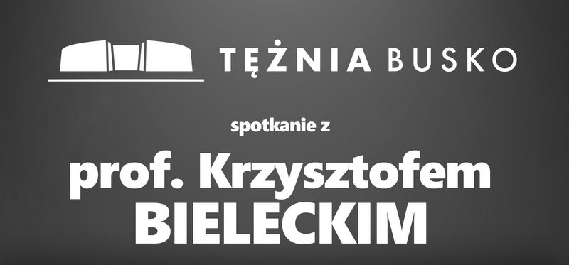 Grafika promująca spotkanie z Krzysztofem Bieleckim