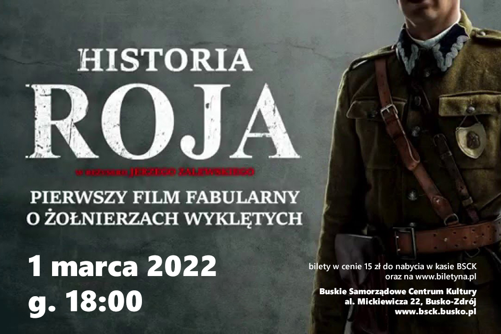 Grafika promująca seans filmu Historia Roja