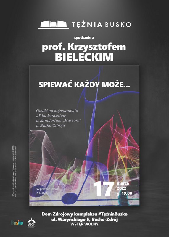 Plakat promujący spotkanie z Krzysztofem Bieleckim