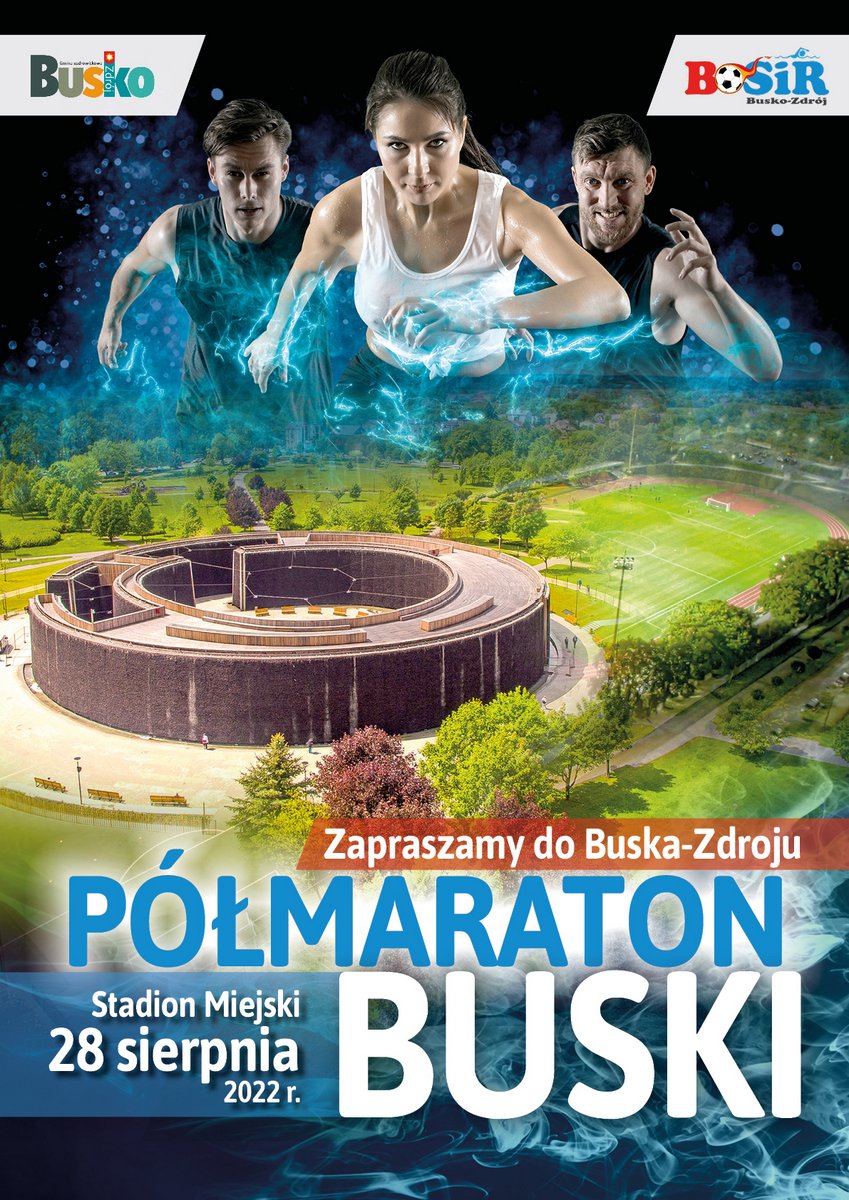 Grafika promująca Buski Półmaraton