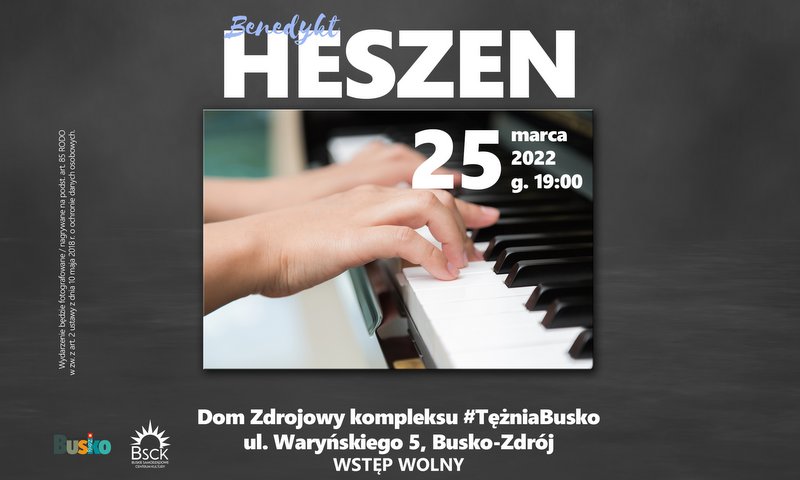 Grafika promująca koncert Benedykta Heszena