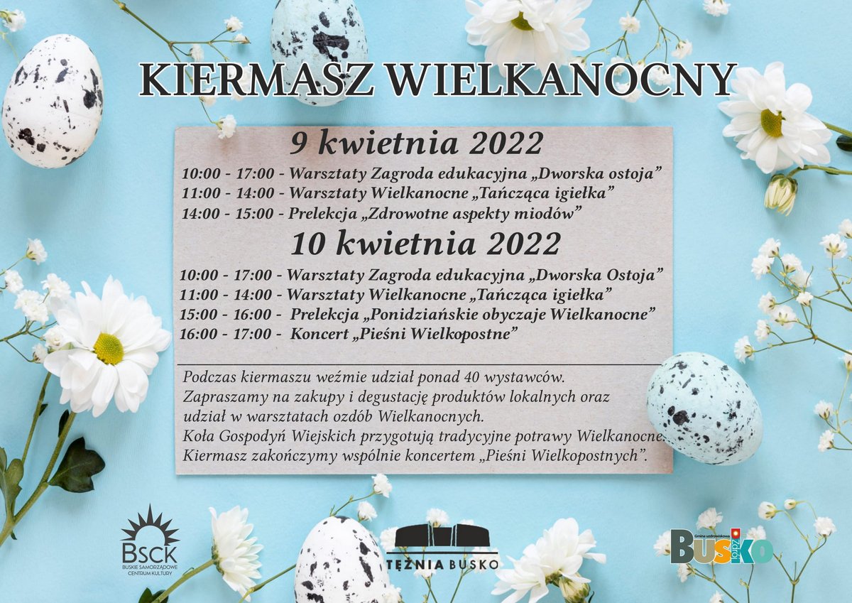 Program kiermaszu wielkanocnego 2022 w Busku Zdroju