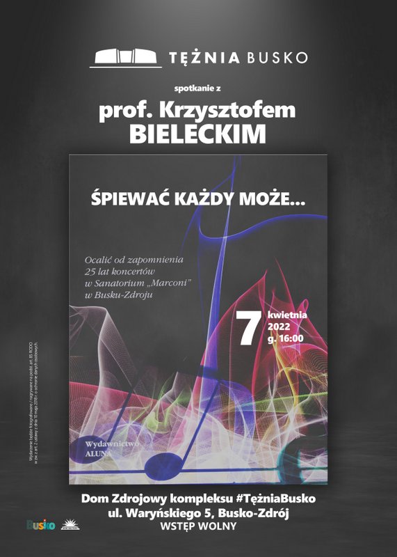 Plakat promujący spotkanie autorskie z Krzysztofem Bieleckim