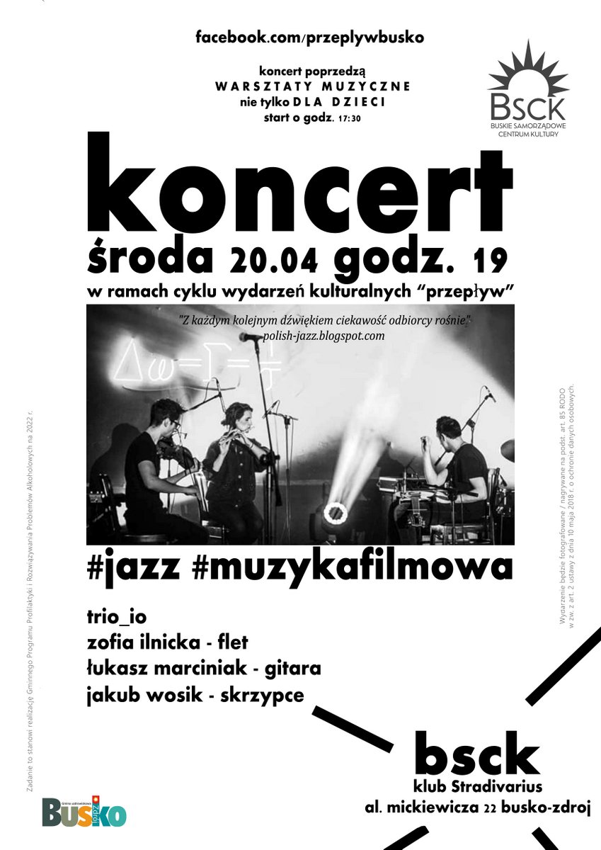 Plakat promujący warsztaty i koncert