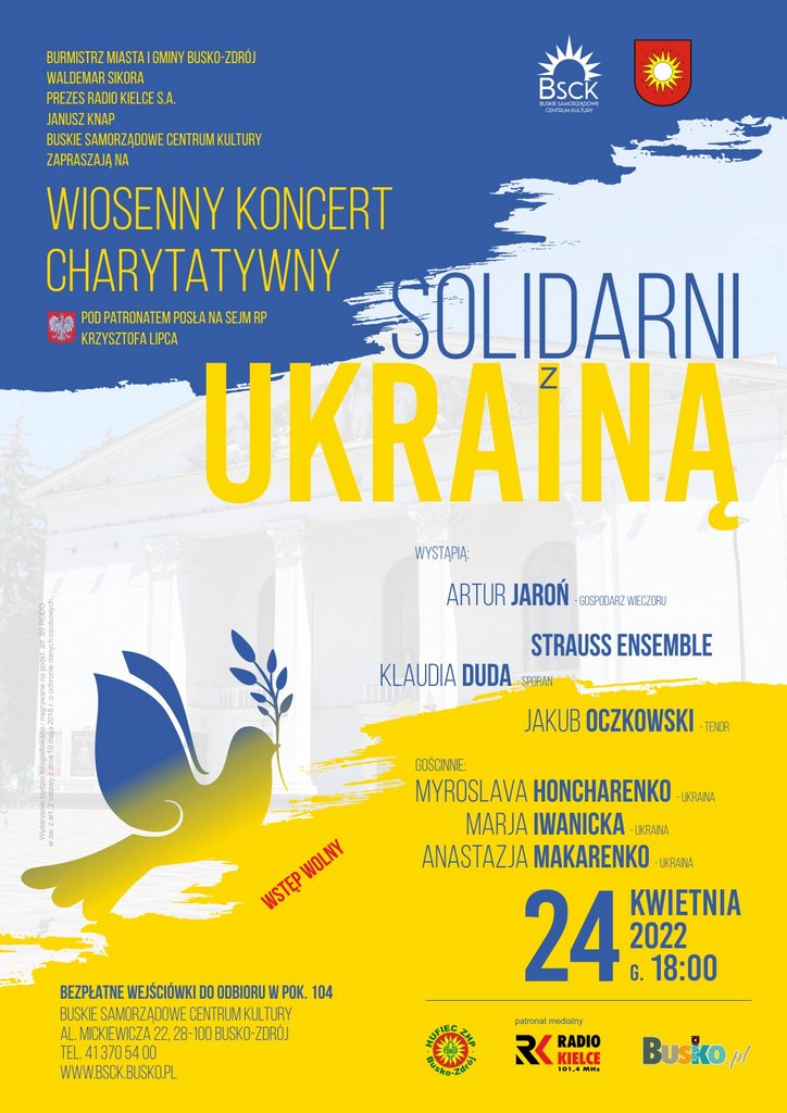 Grafika promująca koncert Solidarni z Ukrainą