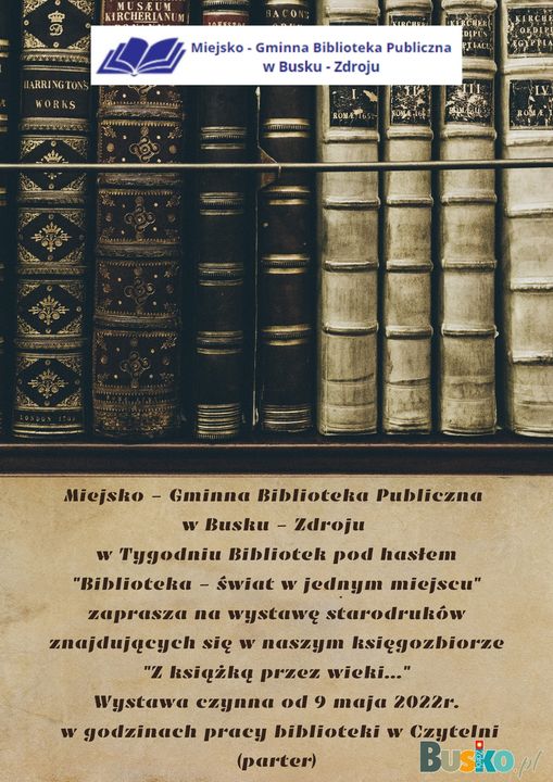 Plakat nt. wystawy starodruków w bibliotece