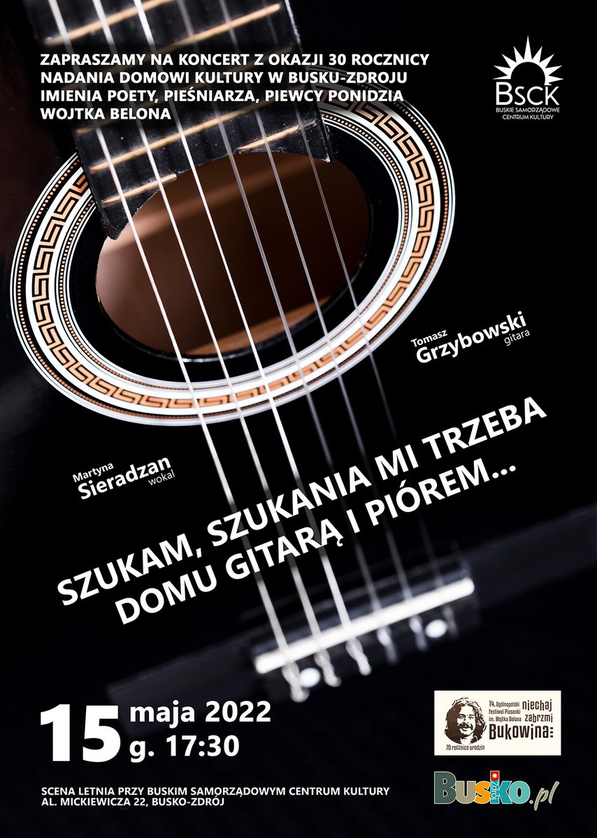 plakat promujący koncert Szukania mi trzeba