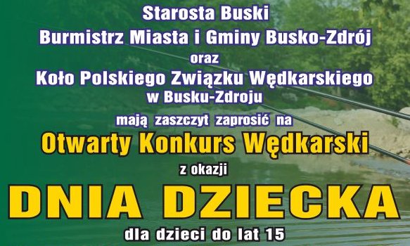 grafika zapraszajaca na zawody wedkarskie dzien dziecka