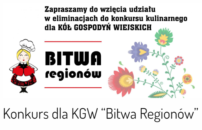Grafika promująca konkurs Bitwa Regionów dla Kół Gospodyń Wiejskich i stowarzyszeń