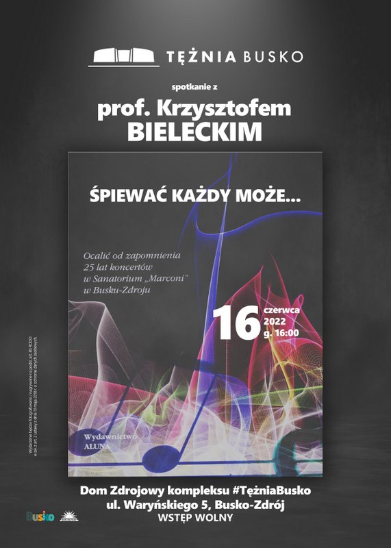 Plakat promujący spotkanie autorskie z Krzysztofem Bieleckim
