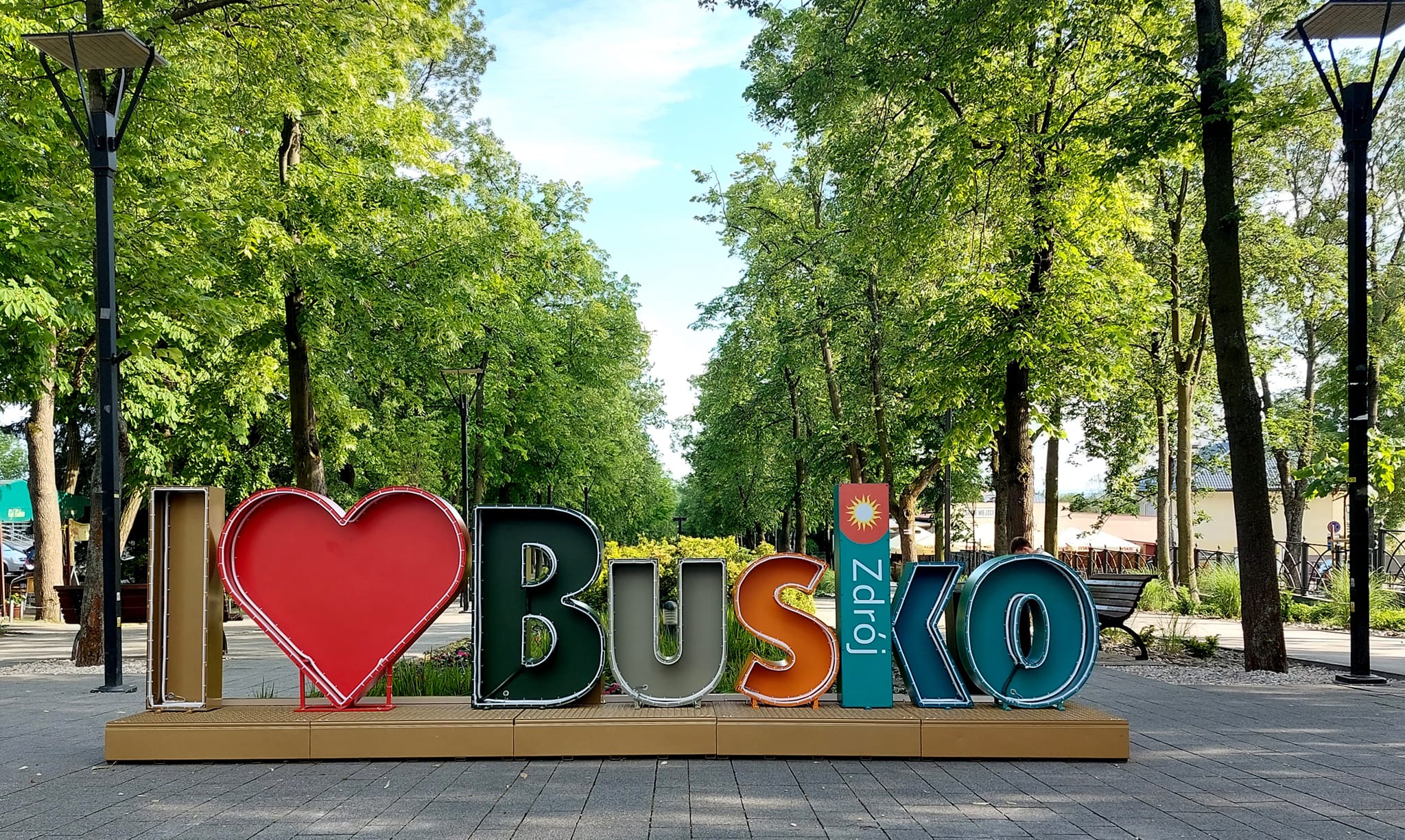 napis i-love-Busko na alei MIckiewcza