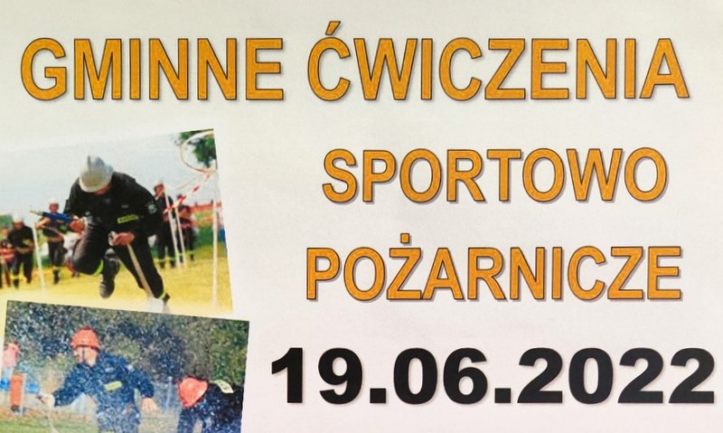 plakat promujący gminne ćwiczenia strażackie