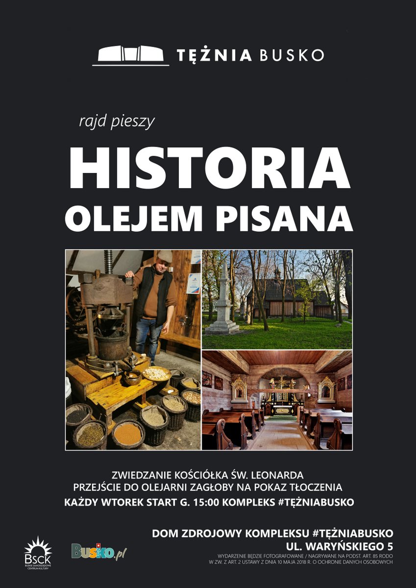 plakat promujący rajd pieszy do olejarni