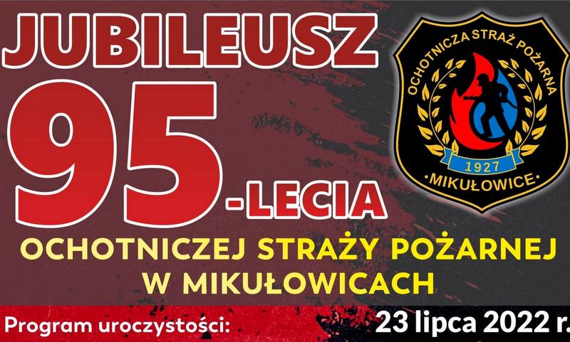 grafika promująca 95-lecie OSP Mikułowice